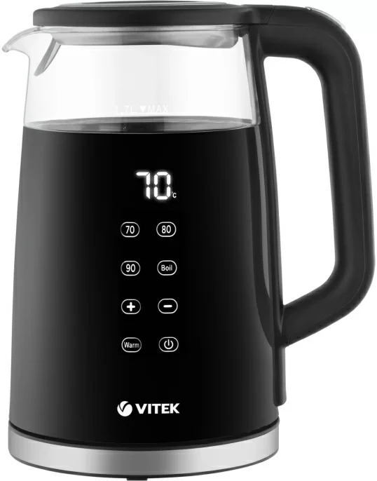 Чайник электрический Vitek VT-8827 1.7л. 2200Вт разноцветный корпус: стекло/металл