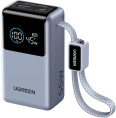 Внешний аккумулятор UGREEN PB727 75701B Fast Charging 10000mAh USB-C&USB-A 55W о встроенным кабелем USB-C Power Bank. Цвет: серый космос (75701B_)