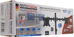 ARM MEDIA ArmMedia LCD-T13 Black настольный кронштейн для мониторов VESA75/100 15-32" 2x8кг