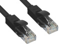 Greenconnect Патч-корд прямой 0.15m, UTP кат.5e, черный, позолоченные контакты, 24 AWG, литой, GCR-LNC06-0.15m, ethernet high speed 1 Гбит/с, RJ45, T568B