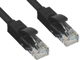 Greenconnect Патч-корд прямой 0.15m, UTP кат.5e, черный, позолоченные контакты, 24 AWG, литой, GCR-LNC06-0.15m, ethernet high speed 1 Гбит/с, RJ45, T568B