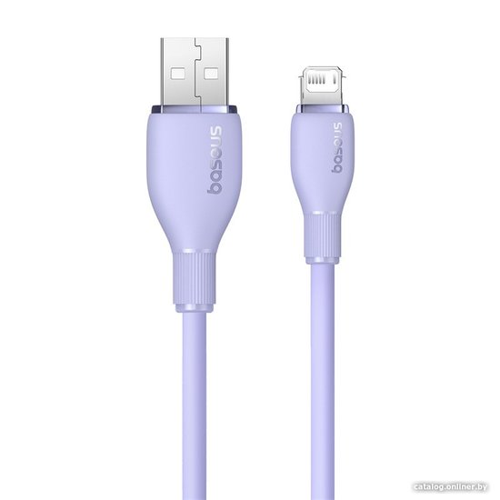 Кабель Baseus P10355700511-00 Pudding Series Fast Charging USB to iP 2.4A 1.2m Nebula Purple передача данных: 480 Мбит/с, поддержка быстрой зарядки