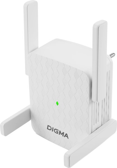 Повторитель беспроводного сигнала Digma D-WR310 (D-WR310V2) N300 Wi-Fi белый