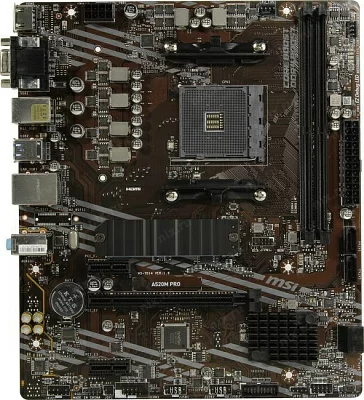 Мат. плата MSI A520M PRO (RTL) AM4 A520 PCI-E Dsub+HDMI+DP GbLAN SATA MicroATX 4DDR4