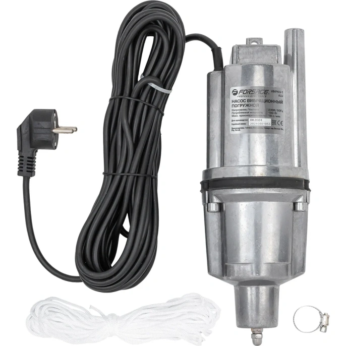 Насос вибрационный погружной Forsage 230 В, 50 Гц, 280 Вт, 18 л/мин F-VMP60-1 ALU(61169)