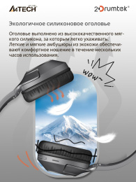 Наушники A4TECH 2Drumtek BH300, Bluetooth, мониторные, черный [bh300 ash grey]