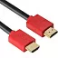 GCR Кабель 1.5m HDMI версия 1.4, черный, красные коннекторы, OD7.3mm, 30/30 AWG, позолоченные контакты, Ethernet 10.2 Гбит/с, 3D, 4K GCR-HM450-1.5m, экран