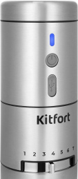 Кофемолка Kitfort КТ-7537 18Вт сист.помол.:жернова вместим.:31гр нержавеющая сталь