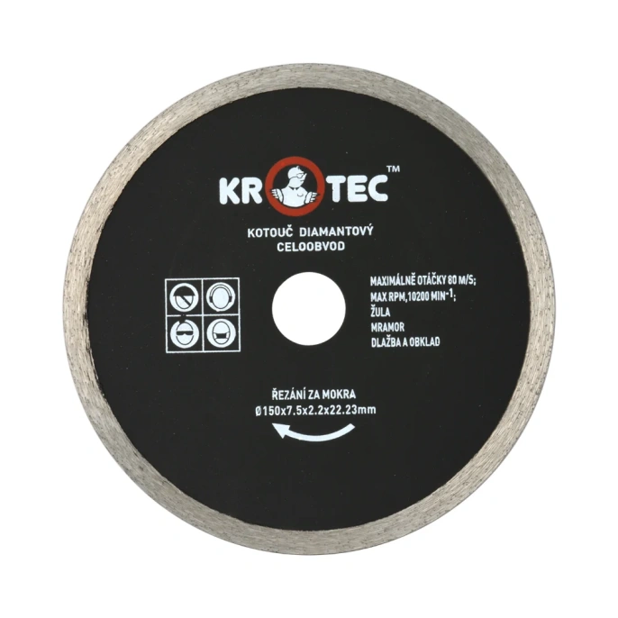 Диск алмазный сплошной (150x22.2 мм) KROTEC 3801008