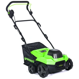 Аэратор-скарификатор аккумуляторный GreenWorks 40V, бесщеточный, c 1хАКБ 4Ач c USB и ЗУ 2517607USB4
