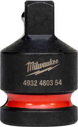 Адаптер для головок Milwaukee Shockwave с 1/2" на 3/8" 4932480354 переходник квадрат-квадрат, шариковый механизм фиксации, 2 отверстия и кольцевая канавка, материал: легированная сталь