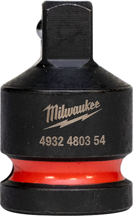 Адаптер для головок Milwaukee Shockwave с 1/2" на 3/8" 4932480354 переходник квадрат-квадрат, шариковый механизм фиксации, 2 отверстия и кольцевая канавка, материал: легированная сталь