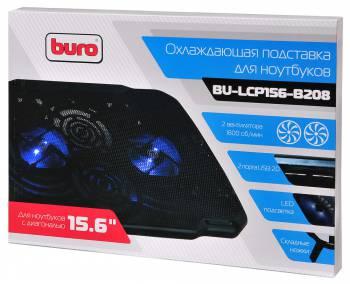 Подставка для ноутбука Buro BU-LCP156-B208, 15.6", 355х260х21 мм, 2хUSB, вентиляторы 2 х 80 мм, 560г, черный