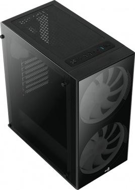 Корпус ATX Aerocool Python-G-BK-v1, Midi-Tower, без БП,  черный