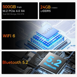 Мини-компьютер Beelink AMD Ryzen 7 6800H BL/EQR6-LP/6800H/32G/500G/Milky Grey