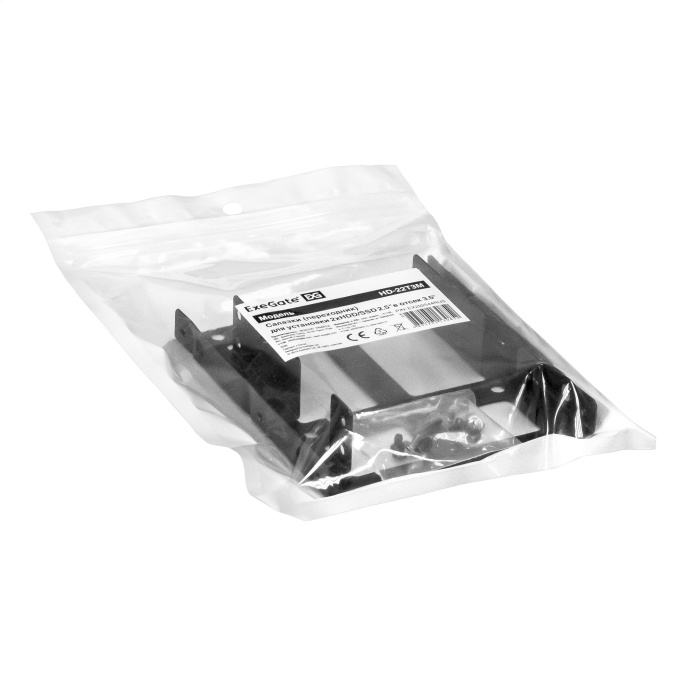 Салазки переходник ExeGate HD-22T3M для установки 2xHDD/SSD 2.5" в отсек 3.5" металлические EX292544RUS