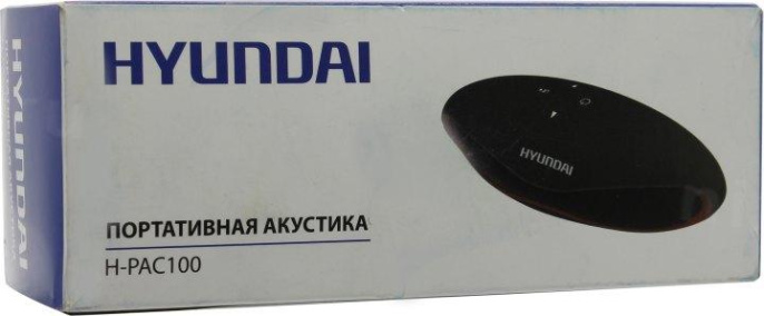 Колонка порт. Hyundai H-PAC100 черный 3W 1.0 BT/3.5Jack/USB