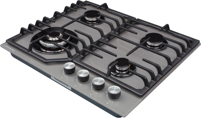 Газовая варочная панель SCHAUB LORENZ SLK GG6018,  4 конфорки,  закаленное стекло,  серый