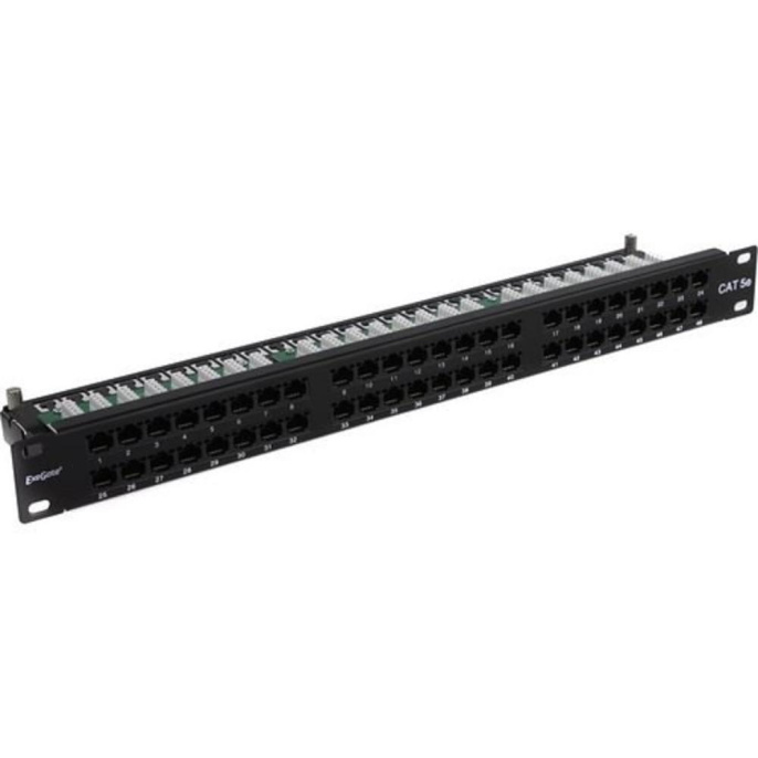 Патч-панель ExeGate EPPHD-19-48-8P8C-C5e-110D 19", UTP, 48 port, cat.5e, KRONE&110 dual IDC , 1U, RoHS, с кабельным органайзером, Black, RTL EX281081RUS