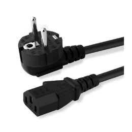 Bion Кабель питания 1.2м, евровилка с заземлением, 0.5мм, Schuko-C13, 6А, черный [BXP-PC-186-1,2M]