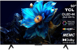50" Телевизор TCL 50P7K QLED, 4K Ultra HD, СМАРТ ТВ, Google TV, черный