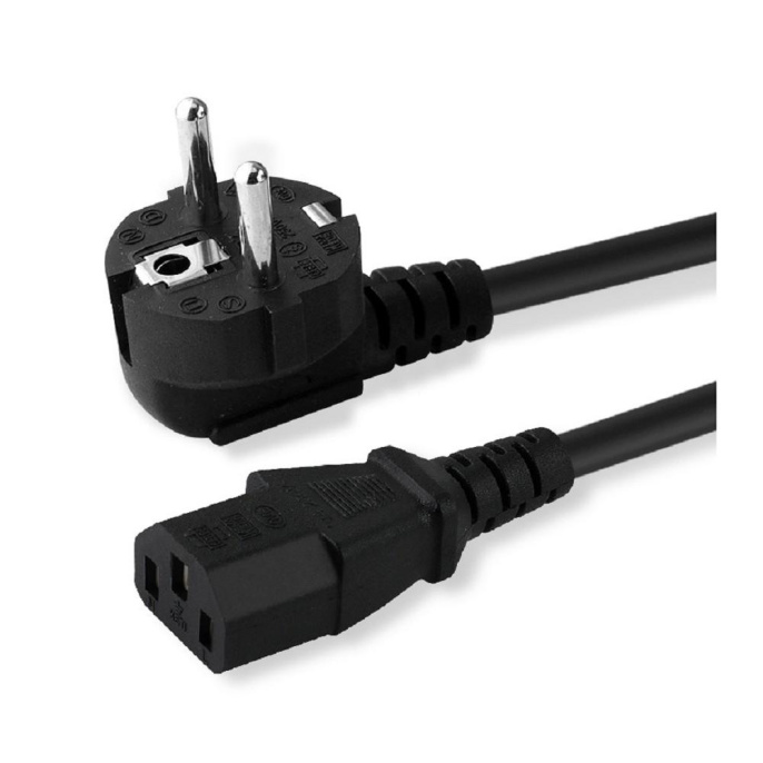 Bion Кабель питания 1.2м, евровилка с заземлением, 0.5мм, Schuko-C13, 6А, черный [BXP-PC-186-1,2M]