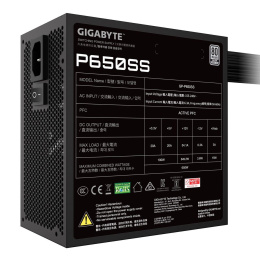 Блок питания ПК Gigabyte P650SS 650W, 80+, SILVER, НЕ модульный, ATX 3.0 GP-P650SS
