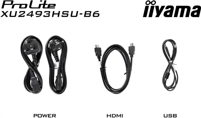 23.8" Монитор Iiyama ProLite XU2493HSU-B6,  1920x1080,  IPS,  100Гц,  1хHDMI,  1хDP,  черный