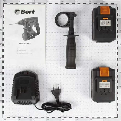 Перфоратор Bort BHD-18X-BLK патрон:SDS-plus уд.:1.7Дж аккум. (кейс в комплекте)