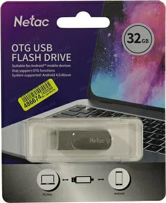 Накопитель Netac NT03U785C-032G-30PN USB/USB-C OTG Flash Drive 32Gb (RTL)