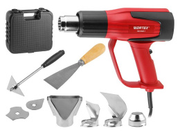 Технический фен WORTEX HG 6120-1 в чем. + набор сопл 2000 Вт, 2 режима, 60-600 °С, LCD 0334324