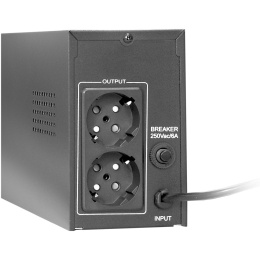 ИБП ExeGate Power Back BNB-400.LED.AVR.2SH (400VA/240W, LED, AVR, 2*EU/Тип F(Schuko), батарея 12V 4.5Ah, металлический корпус, Black) EP244541RUS