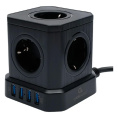 Cablexpert Сетевой фильтр Tower TWR-5-U4-B-3 Tower 5р, 10А, 4 х USB, 3.1А, 3м, ур.защиты 4+ черный, коробка {22553}