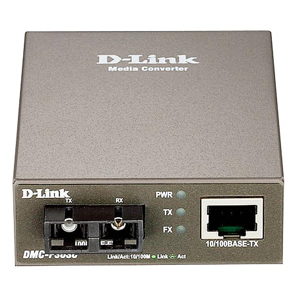 D-Link DMC-F30SC/B1A Медиаконвертер с 1 портом 10/100Base-TX и 1 портом 100Base-FX с разъемом SC для одномодового оптического кабеля до 30 км