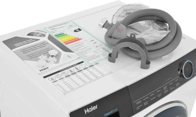 Стиральная машина Haier HWD80-BP14979 класс: B загр.фронтальная макс.:8кг с сушкой белый инвертор (CE0JGS01PRU)