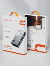 Переключатель CABLETIME CP34G (CT-HS8K2-AG) 2-в-1, 8K60Hz, HDMI 2.1, космический серый