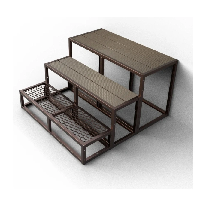 Крыльцо к дому АрсеналЪ 3 ступени Универсал с 1-ПВЛ и 2-ДПК шоколад (уличная лестница, приступок) серия ARSENAL AVANT мод. . AR18W7188H9-06