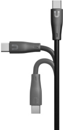 Кабель Uzay, USB Type-C m - USB Type-C m , 1.2м, 3A, черный [uz-12cc-c1809-9-bk]