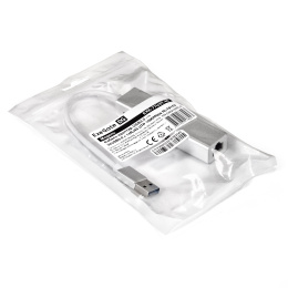 Кабель-адаптер ExeGate EXE-77U3T-45 USB3.0 -- 3xUSB3.0 + 1xRJ45 UTP 1000Mbps RTL8153, корпус алюминиевый, серебристый EX294185RUS