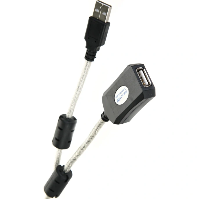 Кабель-адаптер AOpen/Qust USB2.0-repeater, удлинительный активный Am-Af 15м ACU823-15M