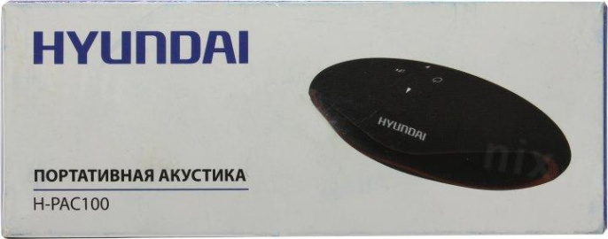 Колонка порт. Hyundai H-PAC100 черный 3W 1.0 BT/3.5Jack/USB