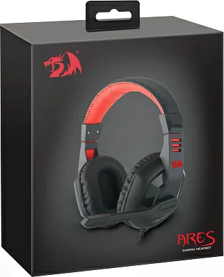 Redragon Игровая гарнитура Ares красный + черный, кабель 2 м