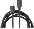 Кабель-удлинитель аудио-видео Buro HDMI (m) -  HDMI (f),  1.5м, GOLD,  черный [bu-hdmi2.0-extnd-1.5m]