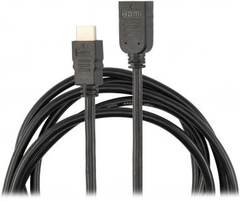 Кабель-удлинитель аудио-видео Buro HDMI (m) -  HDMI (f),  1.5м, GOLD,  черный [bu-hdmi2.0-extnd-1.5m]