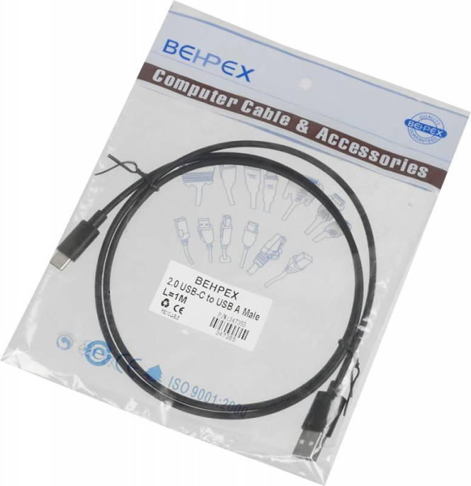 Кабель USB m -USB Type-C m 1м черный