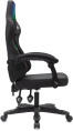 Кресло игровое KNIGHT Wolf RGB, ткань, до 120кг, шарнирные подлокотники,  черный