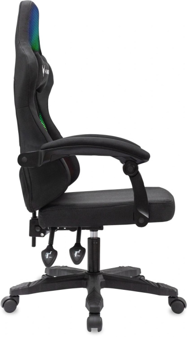 Кресло игровое KNIGHT Wolf RGB, ткань, до 120кг, шарнирные подлокотники,  черный
