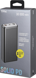 Внешний аккумулятор (Power Bank) TFN Solid PB-283,  30000мAч,  черный [tfn-pb-283-bk]