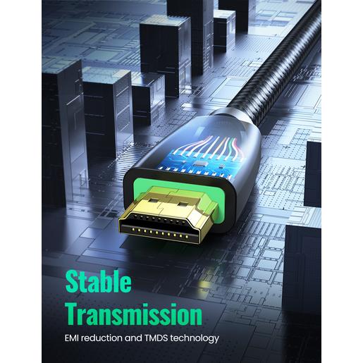 Кабель UGREEN HD118-40408 HDMI 2.0 to HDMI 2.0, 4K@60Hz, в нейлоновой оплётке, 1m, Black