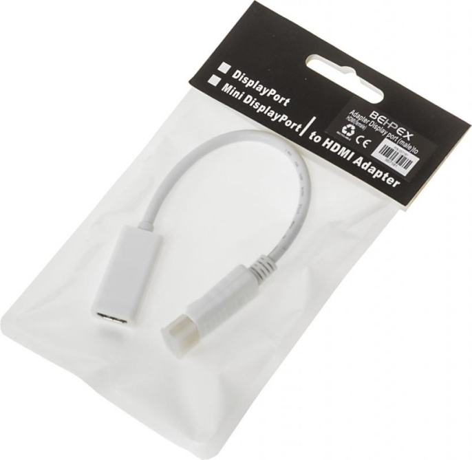 NONAME Переходник BEHPEX HDMI f /DisplayPort m белый